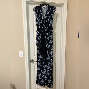 Diane von Furstenberg Wrap Jumpsuit |  Silk Blend | Wide Leg | Size 8 | Read